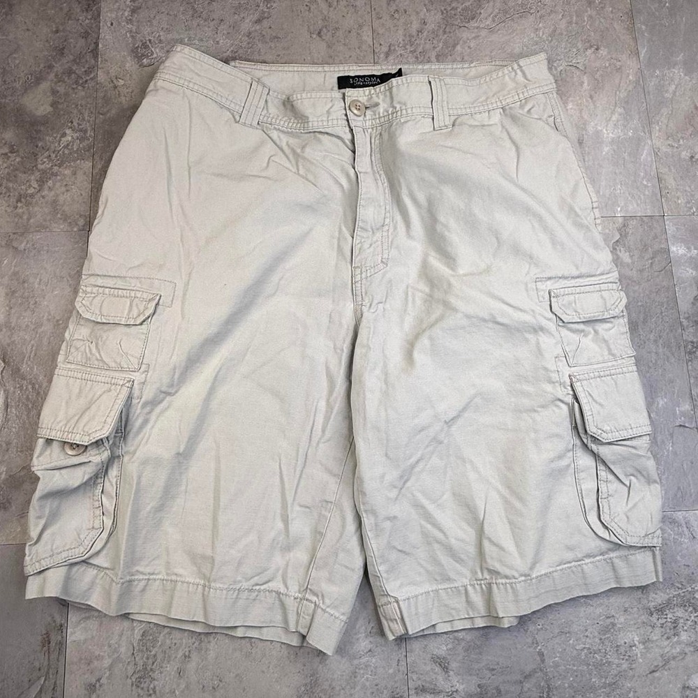 Baggy Y2K beige Sonoma Cargo shorts size 36